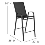 Set of 4 Outdoor Barstools with Flexible Comfort Material - Patio Seating - image 10