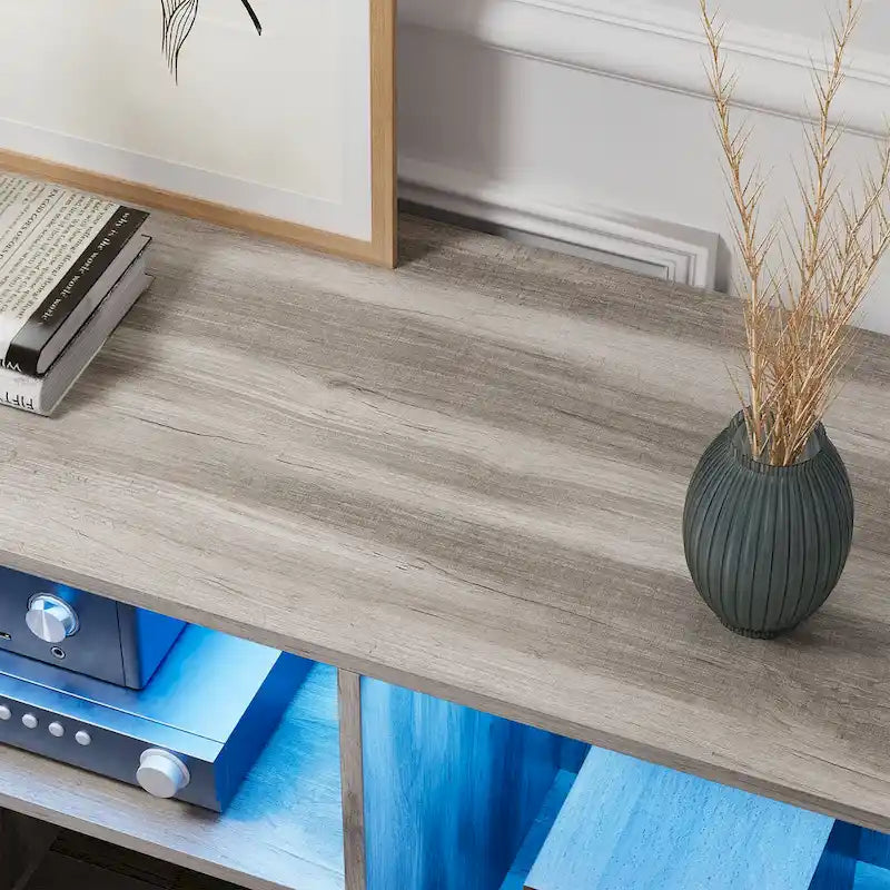 Modern Modular TV Stand with LED Lighting & Open Storage - image 7