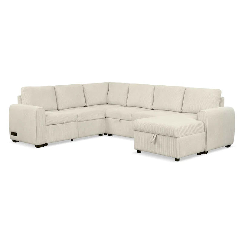 Roomfitters U-Shaped Sectional Sofa with Pull-Out Bed, Storage Chaise Lounge, and Integrated Charging Ports for Living Room - image 36