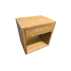 Solid Oak Scandinavian Floating Nightstand with Drawer - Stylish Bedroom Side Table - image 4