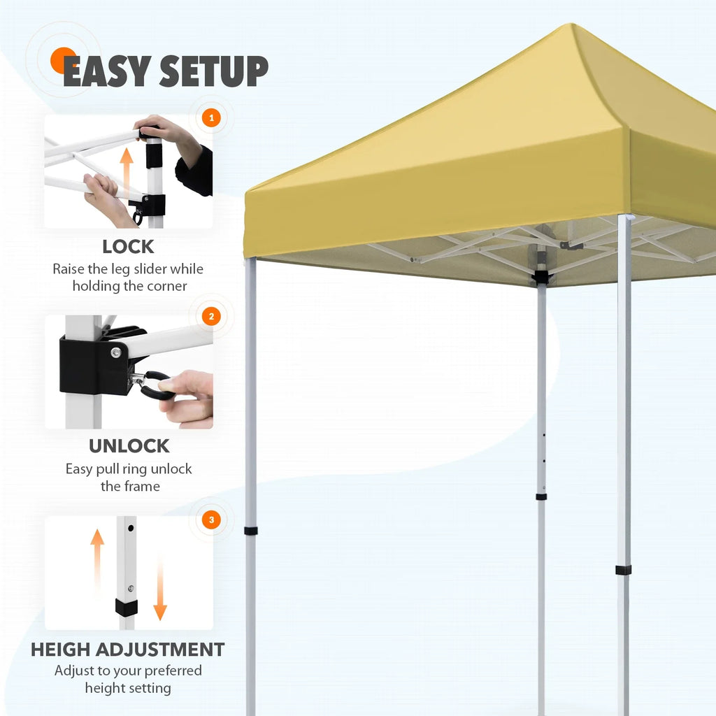 EAGLE PEAK 5x5 Pop up Canopy Tent Instant Outdoor Canopy Easy Set - up Straight Leg Folding Shelter（blue） - image 149