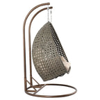 LeisureMod 2 Person Hanging Egg Chair with Stand - Outdoor/Indoor Rattan Wicker Patio Swing Hammock Lounger with Cushions - image 14