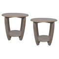 COZAYH Set of 2 Rustic Farmhouse End Tables with Storage Shelf - Vintage Grey French Country Accent Side Tables - image 1