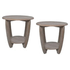 COZAYH Set of 2 Rustic Farmhouse End Tables with Storage Shelf - Vintage Grey French Country Accent Side Tables - image 1