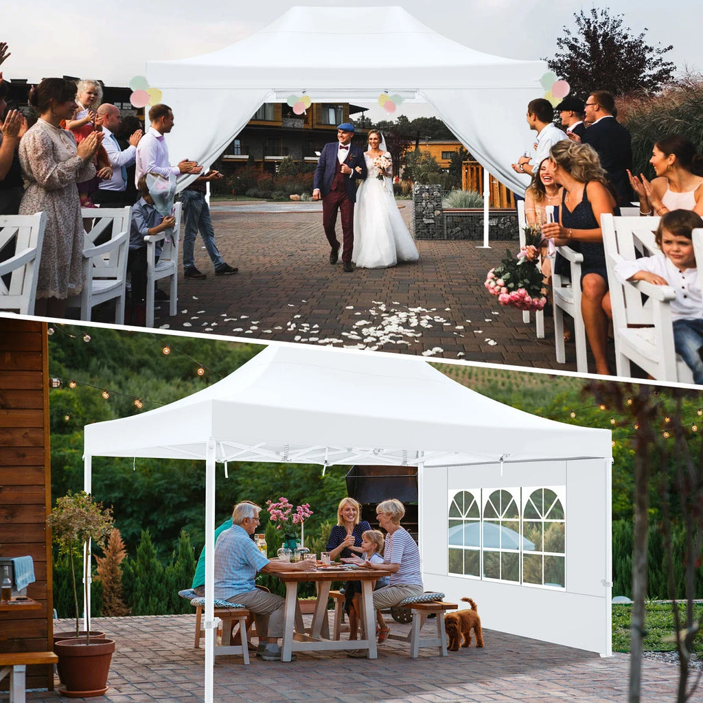 HOTEEL 10x15 Heavy Duty Canopy Tent - Commercial Pop Up with UV50+, Thick Hexagonal Frame, 4 Sidewalls, Anti-Pooling Design & Roller Bag (Black) - image 16