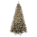 (B36) Pre-Lit LED Flocked Monterey Fir Tree, 7', Green, Sold by at Home - image 1