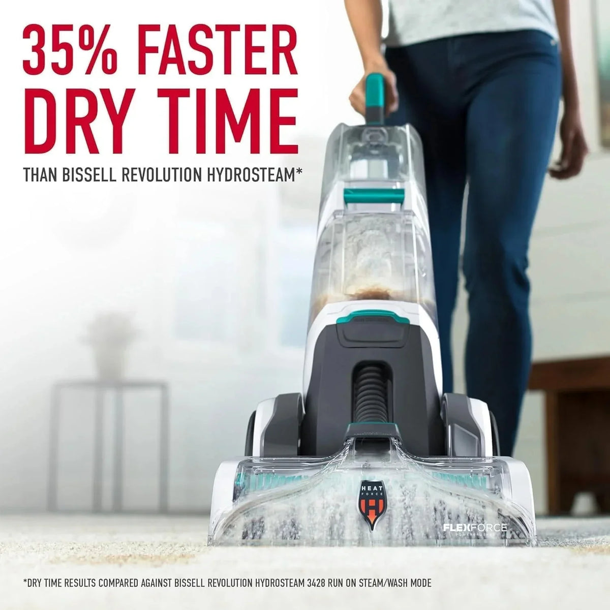 Hoover SmartWash+ Automatic Carpet Cleaner for Carpets and Upholstery, Deep Cleaning Carpet Shampoo, Carpet Deodorizer and Pet Stain Remover FH52000, Turquoise - image 2