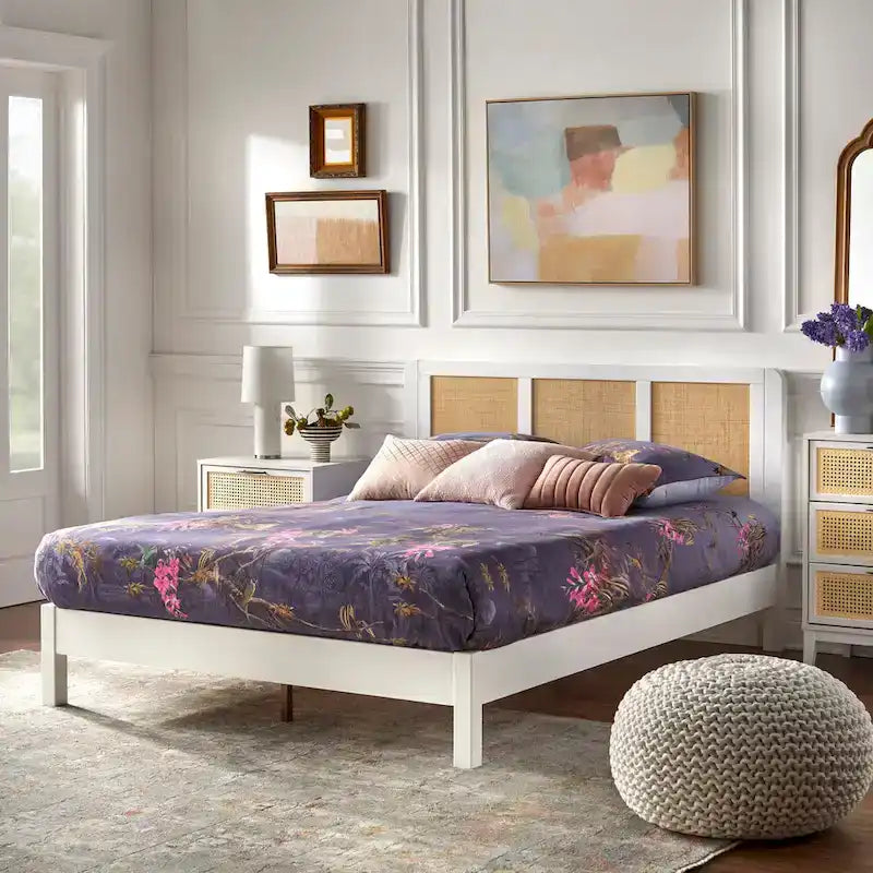 Lifestorey Larkin Queen Platform Bed in Mid-Century Style - image 1