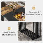 Modern Dining Table with Rectangular Top and Metal Base for 6 to 8 Seating - image 22