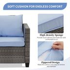 Ainfox 7 Pcs Outdoor Patio Furniture Sofa Set on Sale, Grey Rattan Grey Cushion - image 45