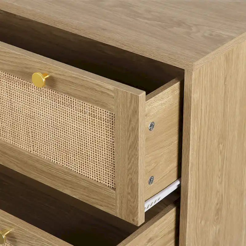 Modern Boho 3-Drawer Rattan Dresser - Stylish Chest of Drawers with Ample Storage for Your Bedroom - image 8