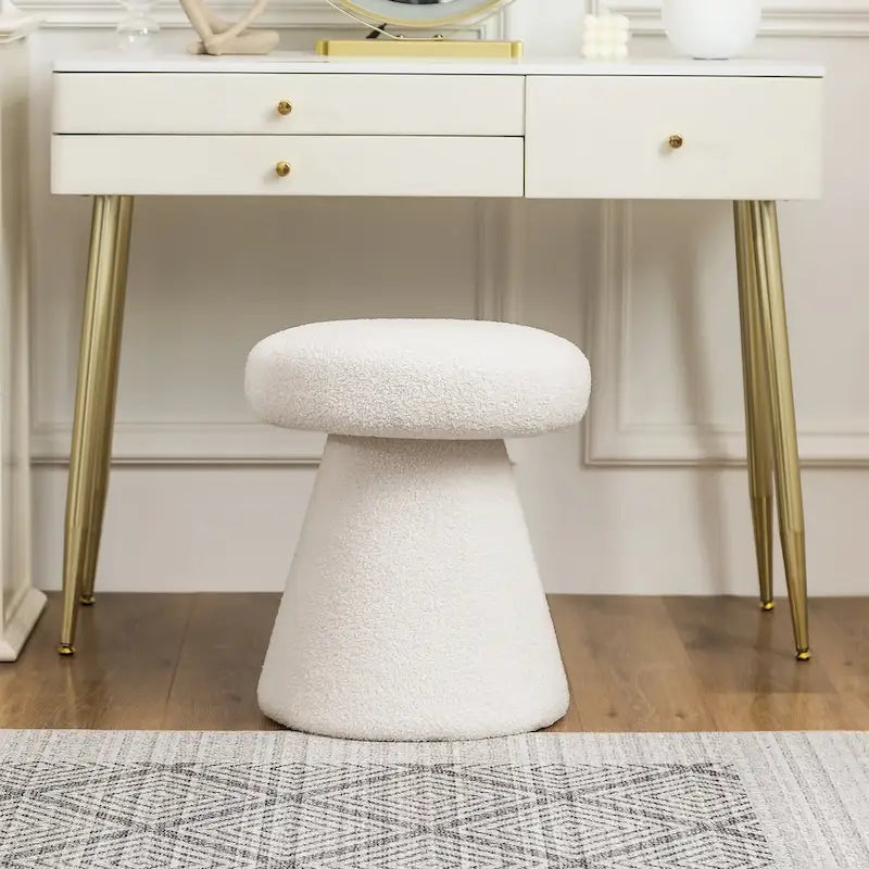 Adeco Large Soft Mushroom Ottoman - Versatile Foot Stool for Living Room and Bedroom - image 3