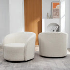 Set of 2 KINWELL 34-Inch Wide Upholstered Swivel Barrel Chairs - image 15