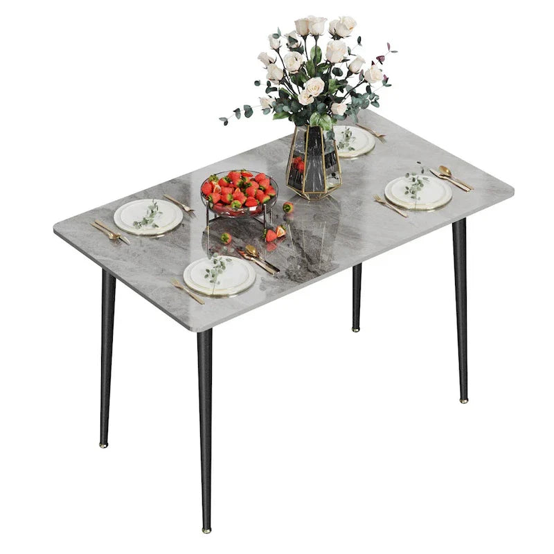 Contemporary Kitchen Table with Metal Frame and Sintered Stone Top - image 20