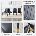 Contemporary Set of 4 Faux Leather Dining Chairs with Cushioned Backrests and Metal Legs – Ideal for Dining Rooms, Living Rooms, and Bedrooms - image 18
