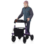 Foldable Rolling Walker with 9.5" All Terrain Pneumatic Wheel, Heavy Duty Height Adjustable Rollator Walker with Seat for Seniors - image 1