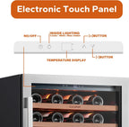24'' Wine Cooler Refrigerator - 46 Bottle Wine Fridge Dual Zone with Modern Touch Intelligent Digital 40°-65°F Low Noise, Built in or Freestanding Wine Cooler for Home and Kitchen - image 27