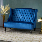 Christopher Knight Home Leora Contemporary Glam Tufted Velvet Wingback Loveseat - image 3