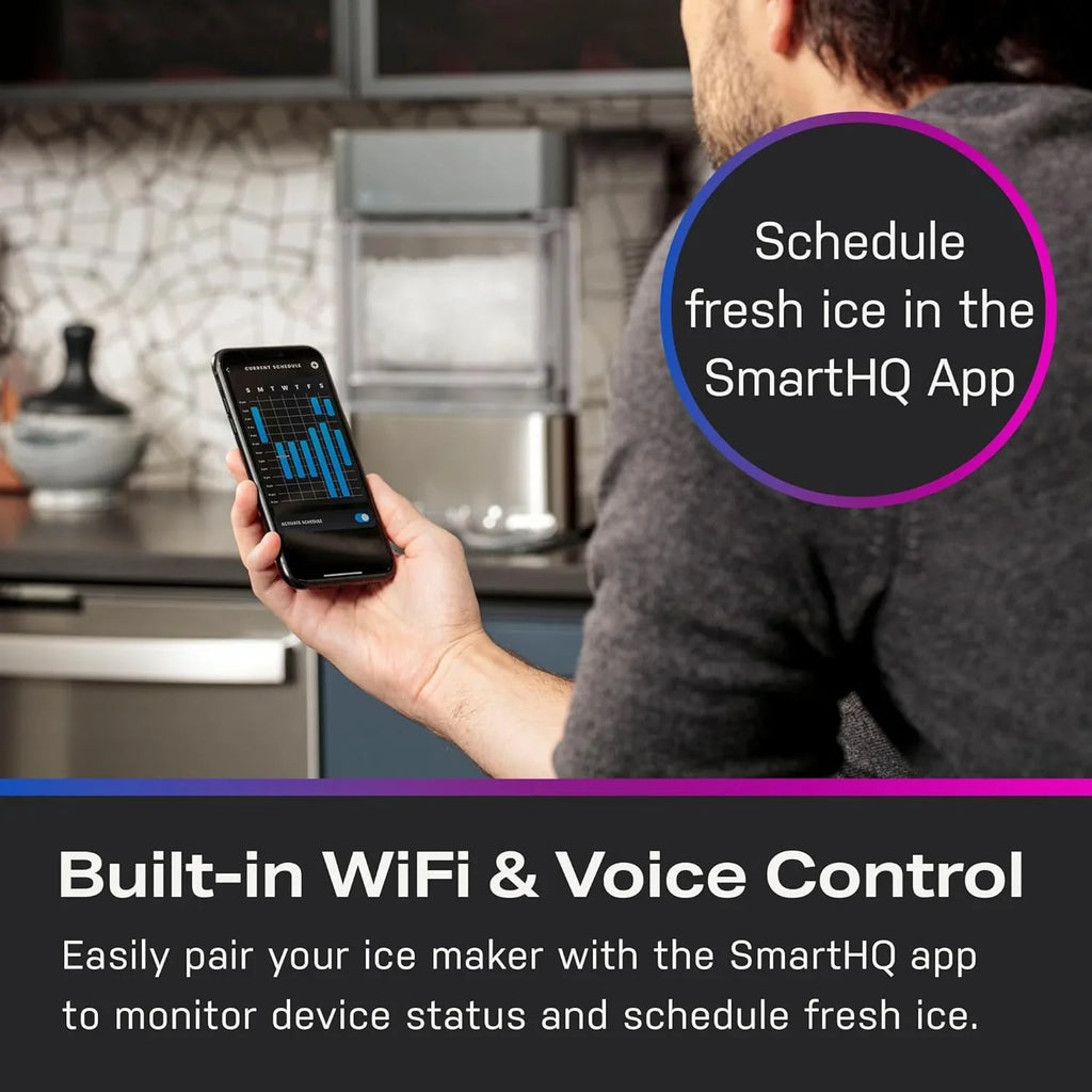 Countertop Nugget Ice Maker with Side Tank / Ice Machine with WiFi Connectivity / Smart Home Kitchen Essentials / Stainless Steel - image 11