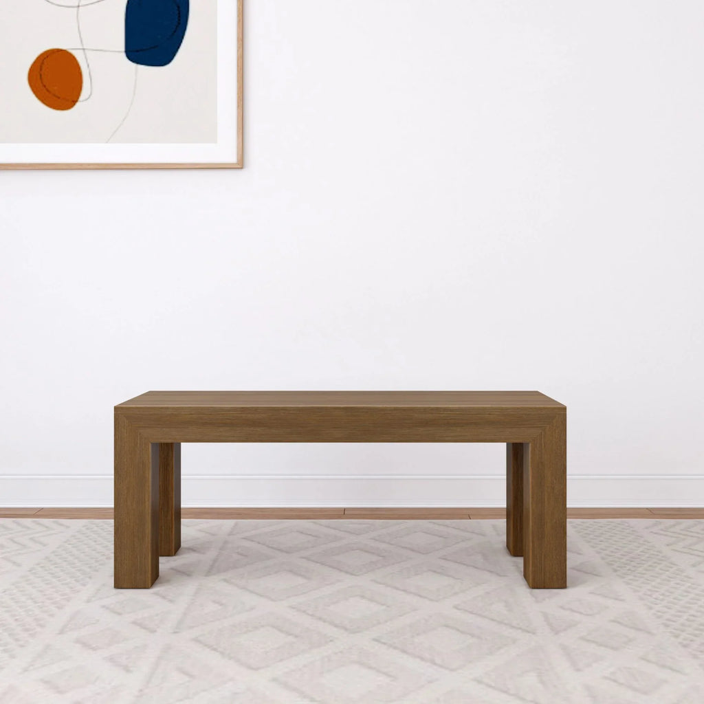 Plank+Beam Modern Dining Bench, Solid Wood Bench for Dining Table, 49", Blonde Wirebrush - image 12