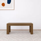 Plank+Beam Modern Dining Bench, Solid Wood Bench for Dining Table, 49", Blonde Wirebrush - image 12