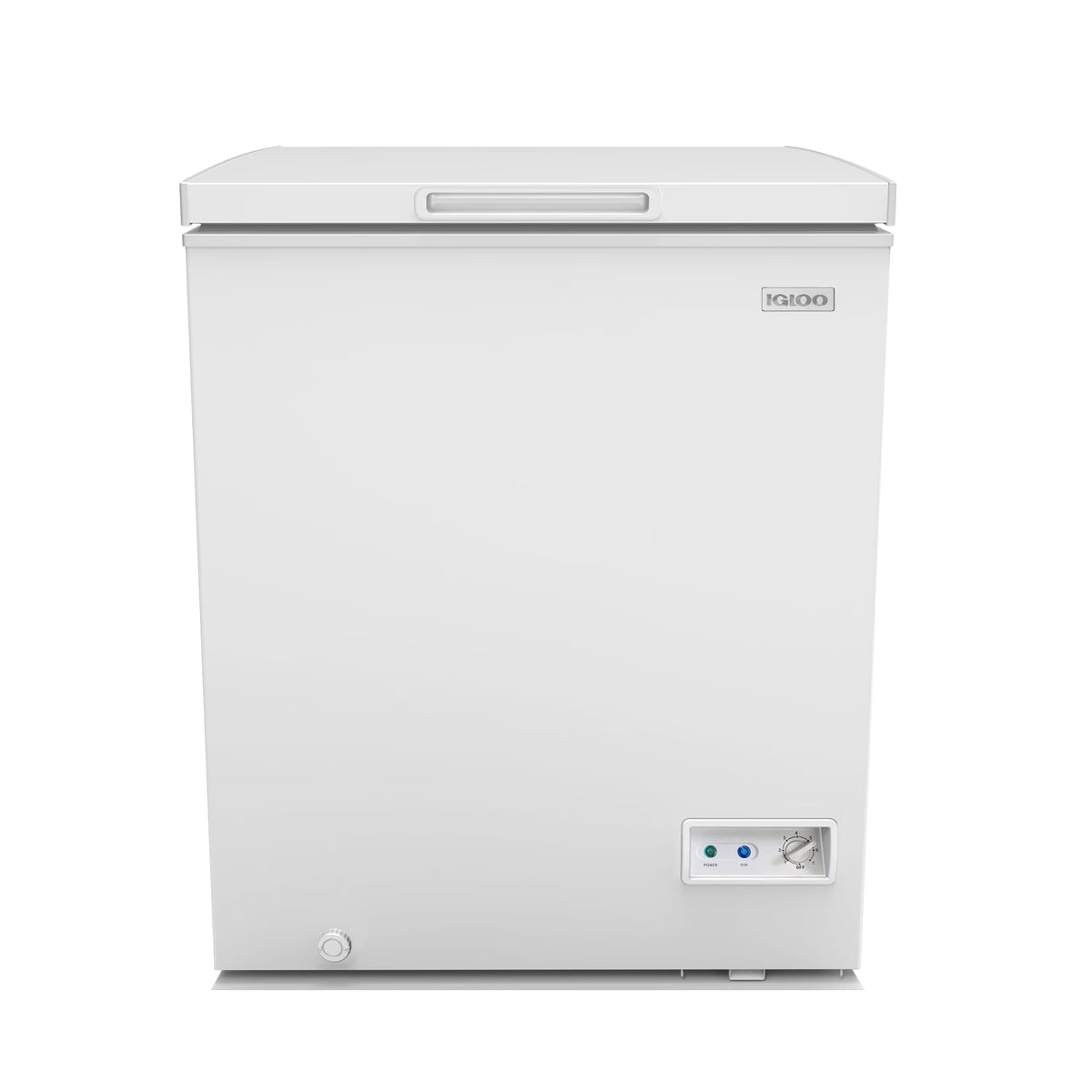 Igloo 5.0 Cu. Ft. Chest Freezer With Removable Basket, Free-Standing Door Temperature Ranges From-10?- to 10?- F, Front Defrost Water Drain, Perfect for Homes, Garages, Basements, RVs, White - image 1