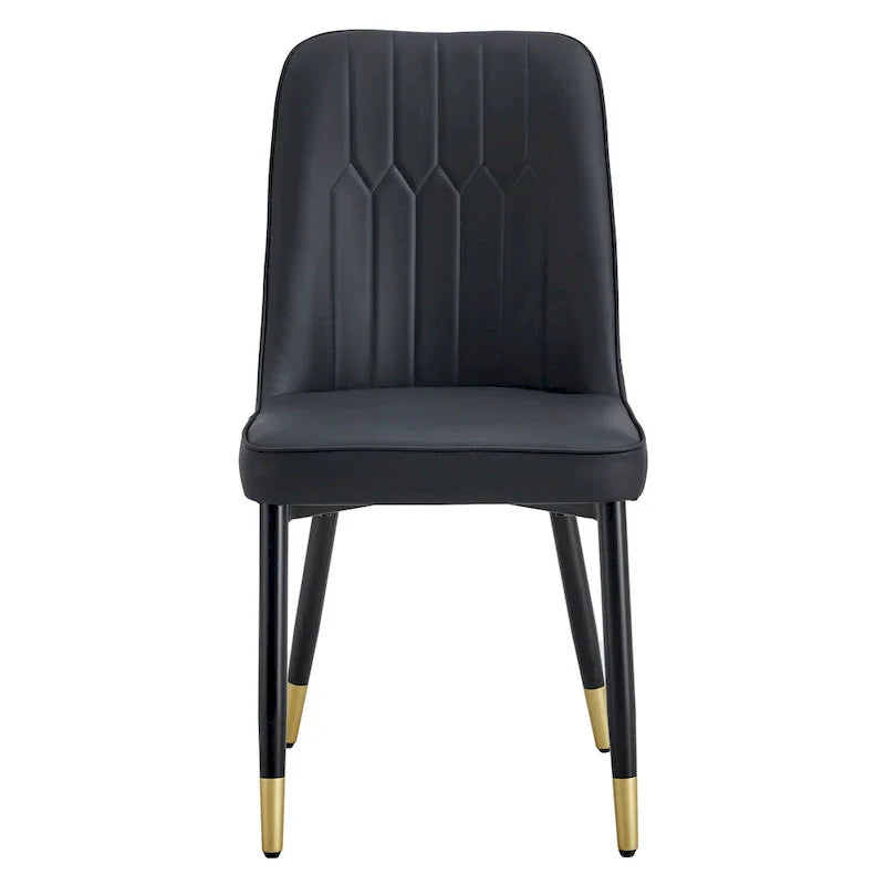 Contemporary Set of 4 Faux Leather Dining Chairs with Cushioned Backrests and Metal Legs – Ideal for Dining Rooms, Living Rooms, and Bedrooms - image 29