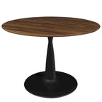 Round Walnut Finish Dining Table - image 3