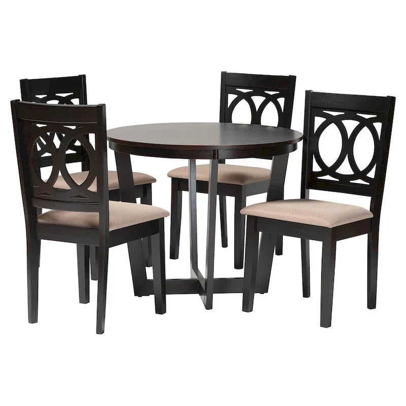 Kara Contemporary 5-Piece Wooden Dining Set - image 2