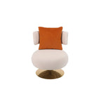 Round Barrel Chair with Fabric and Swivel Design - image 18