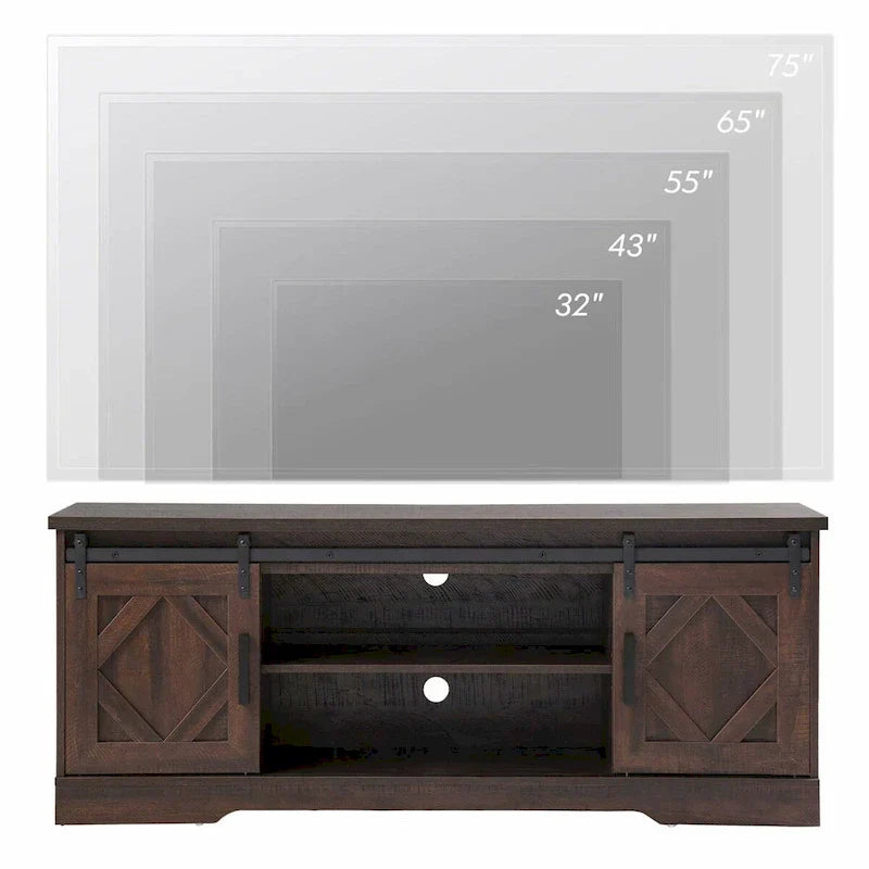 Rustic Farmhouse Barndoor TV Stand - Entertainment Center for TVs up to 70 Inches - image 29