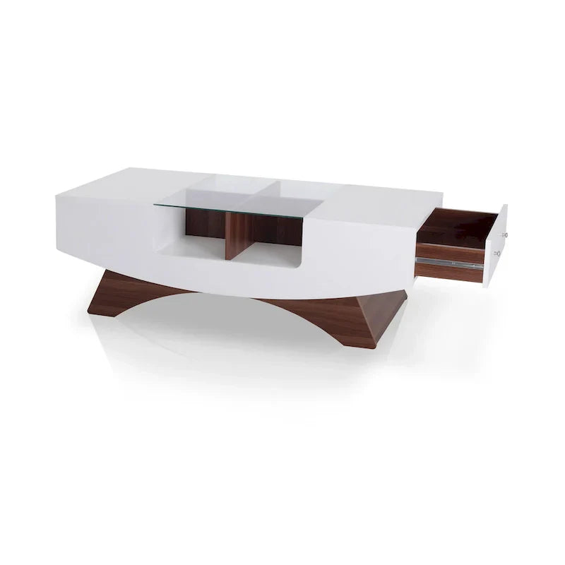 Angelic Contemporary Storage Coffee Table with Glass Insert by Furniture of America - image 31