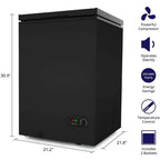 Northair 3.5 Cu Ft Chest Freezer, Black – Quiet Compressor, 2 Removable Baskets, 7 Temp Settings - image 2
