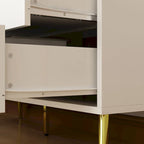 Elegant 6-Drawer Double Dresser with Gold Accents for Stylish Bedroom Storage - image 11
