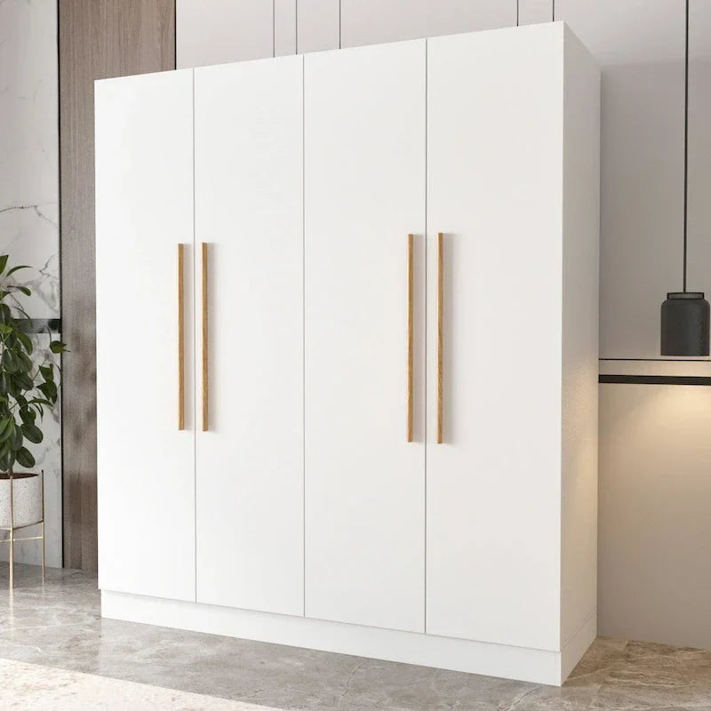 Modern Freestanding Solid Wood Wardrobe Closet With Storage Shelves - image 5