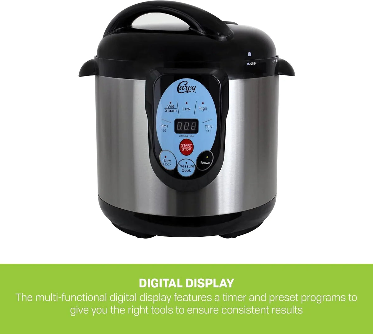 CAREY DPC-9SS Smart Electric Pressure Cooker and Canner, Stainless Steel, 9.5 Qt - image 5