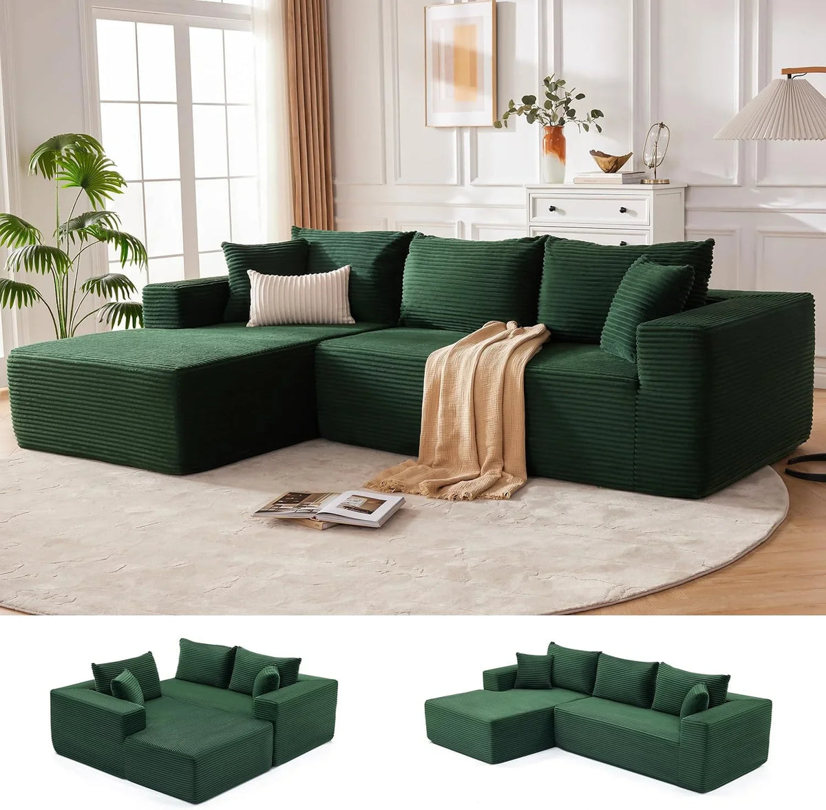 110 Cloud Sectional Couch, Boneless Sofa for Living Room Modular Sectional Sofa with Deep Seat - image 16