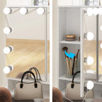 Makeup Vanity w/Tri-Fold Mirror Certified Lighting Glass Top Dresser - image 13