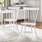 Set of 2 Spindle Back Dining Chairs Solid Rubberwood Farmhouse Style - image 2
