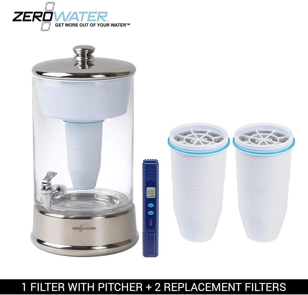 40 Cup Ready-Pour Glass Dispenser BPA-Free with Free Water Quality Meter NSF Certified - image 1