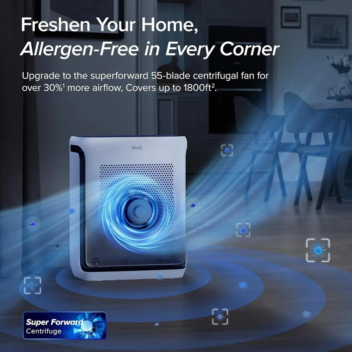 Air Purifiers for Home Large Room Up to 1800 Ft² in 1 Hr with Washable Pre-Filter, Air Quality Monitor, Smart WiFi, HEPA Sleep Mode for Allergies, Pet Hair in Bedroom, Vital 200S-P, White - image 3
