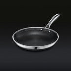 HexClad 6 Piece Hybrid Stainless Steel Cookware Pan Set 8 inch 10 inch 12 inch with Glass Lids Size: One size Black - image 16