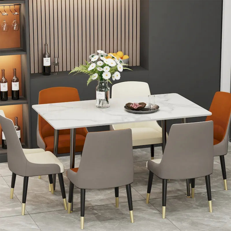 Contemporary Kitchen Table with Metal Frame and Sintered Stone Top - image 2