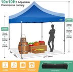 COBIZI 10x20 Heavy Duty Pop up Canopy Tent with 6 sidewalls Easy Up Commercial Outdoor Canopy Wedding Party Tents for Parties All Season Wind & Waterproof Gazebo with Roller Bag,Black(Frame Thickened) - image 182