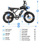 YVY 1500W Electric Bike for Adults, 33MPH 20'' Fat Tire Electric Motorcycle, 48V 20AH Removable Battery, 30 - 60 - image 20
