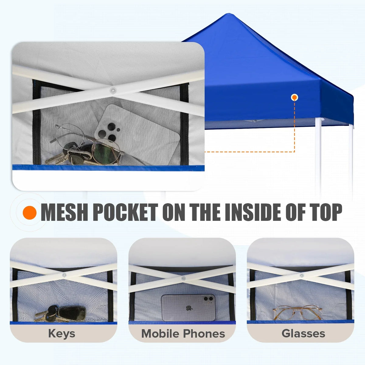 EAGLE PEAK 5x5 Pop up Canopy Tent Instant Outdoor Canopy Easy Set - up Straight Leg Folding Shelter（blue） - image 25