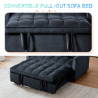 3 in 1 Convertible Sleeper Sofa Bed, Futon Couches for Living Room with Side Pocket / Adjustable Backrest/ Velvet Fabric / Pull Out Couch / Love-seat sofa/ Sectional Sofa Bed/ 2-seat sofa bed - image 8