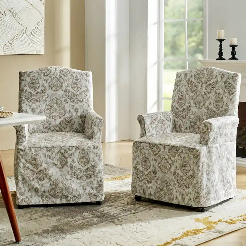 Set of 2 Alethea Upholstered Dining Chairs with Slipcovers and Solid Wood Legs by HULALA HOME - image 7
