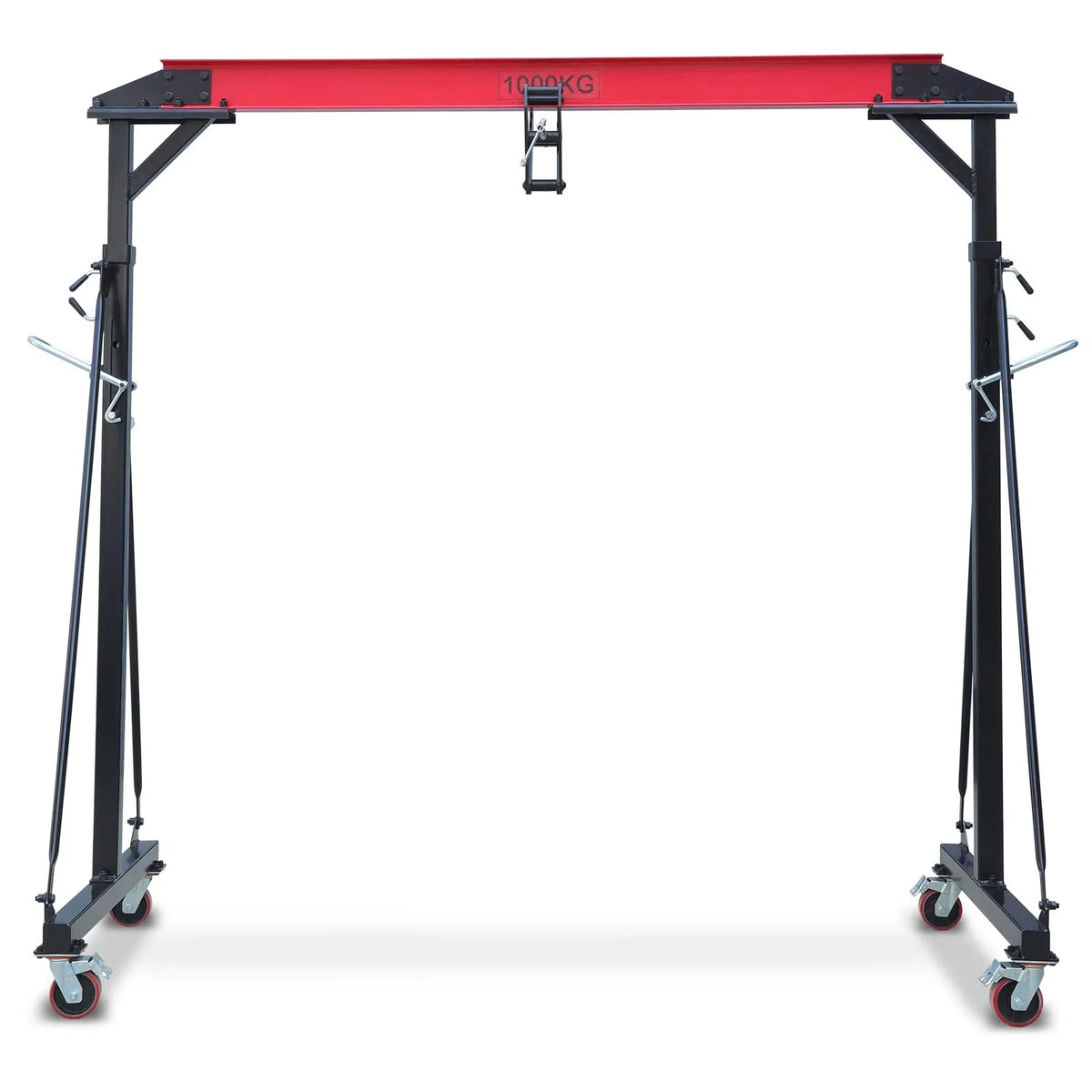 2025  1 Ton Adjustable Gantry Crane, 2200 lbs Capacity, Height Adjustable 96.5"-143.7", Portable Hoist for Factory, Construction, Warehouse, Auto Repair - image 1