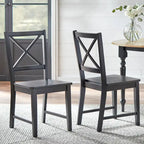 Set of 2 Solid Wood Crossback Dining Chairs by Simple Living - image 7